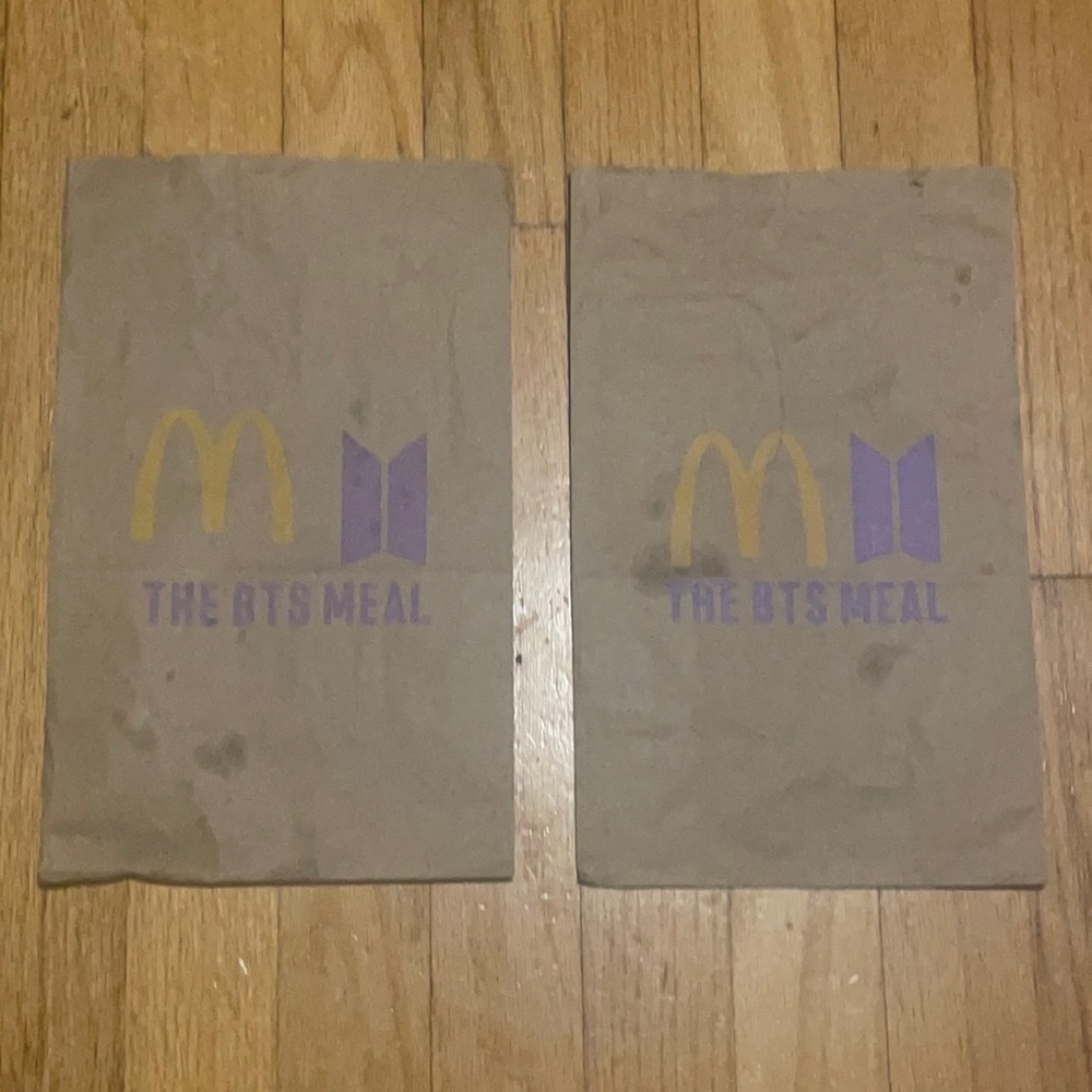 Lot of 2 BTS x McDonald’s Bags